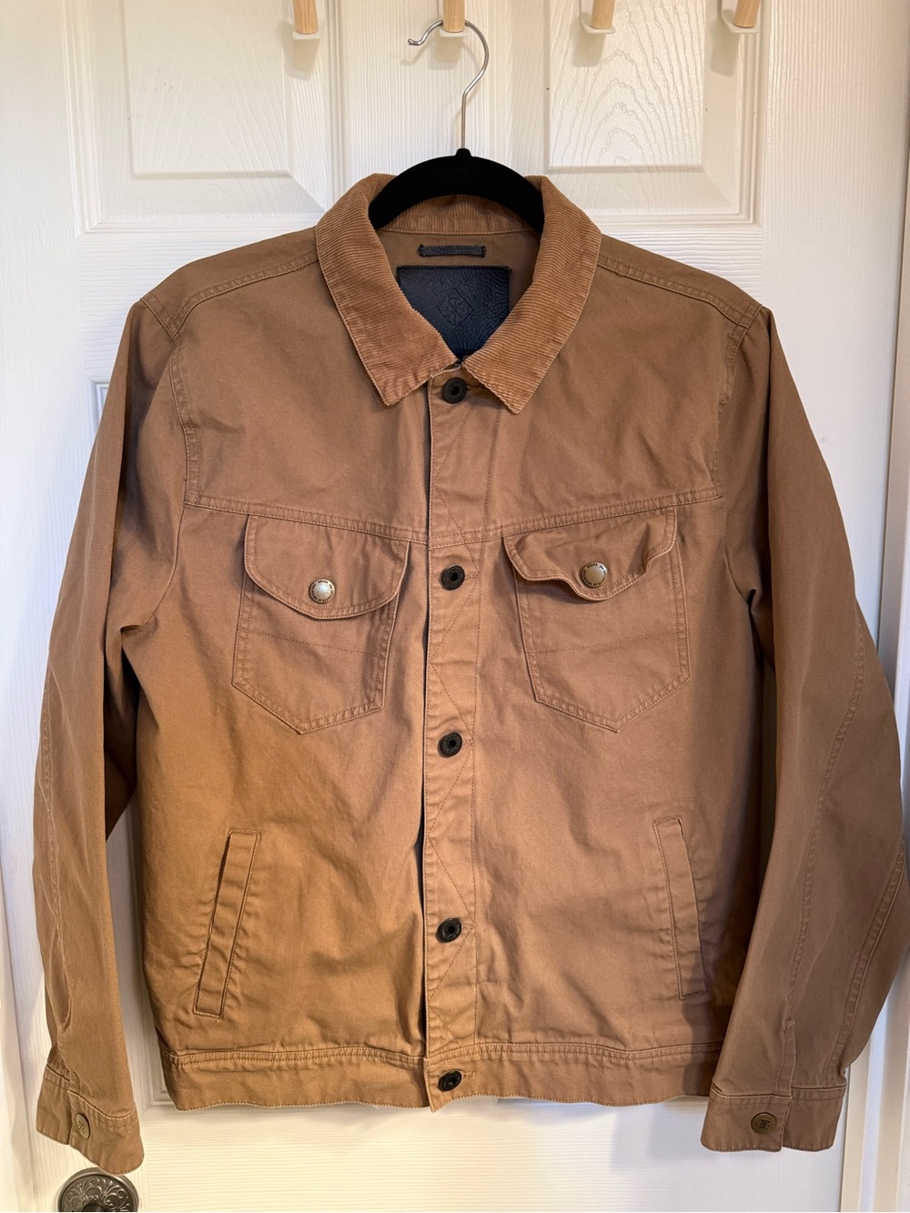 Roark Men's Tan Canvas Field Jacket with Corduroy Collar